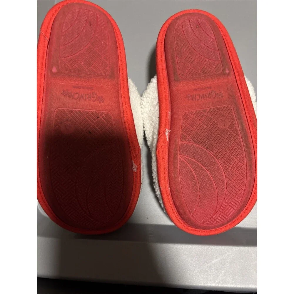 Dr. Seuss Grinch Christmas Scuff Slippers Kids Boys Or  Girls Size 2-3